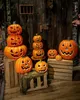 Fröhlicher Halloween Kürbis mit LED Licht 32cm Produktbild-Vorschau 6