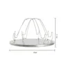 A silver metal toaster rack with dimensions indicated. Produktbild-Vorschau
