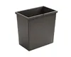 A dark gray rectangular trash can insert with horizontal ridges on its sides, shown from a slightly elevated front-left angle against a white background. Voir les images du produit