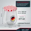 WELLGRO 25x Einmachgläser mit Schraubdeckel rot kariert - Produktbild-Vorschau 2