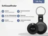 A product shot of a key finder with accompanying feature descriptions. Náhled obrázku produktu