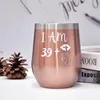 Roségouden wijnglas van roestvrij staal, cadeau voor een Productafbeelding-voorbeeld 3