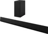 A black soundbar and subwoofer are displayed against a white background. Produktbild-Vorschau