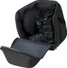 A ski boot bag with a helmet and a ski boot inside, with the front flap open. Anteprima dell’immagine prodotto