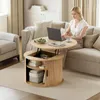 FABATO Runder Couchtisch mit Hochfahrplatte & gewelltem Produktbild-Vorschau 2