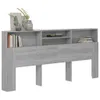 vidaXL Tête de lit avec étagères Gris Sonoma 220x19x103,5 Voir les images du produit 6