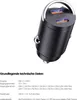 A black car charger with two USB-C ports and technical specifications listed below. Produktbild-Vorschau