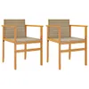 Gartenstühle 2 Stk. Beige Poly Rattan und Massivholz Produktbild-Vorschau 1