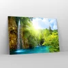 Bilder auf glas - Wasserfall Forrest Himmel - 120x80cm - Produktbild-Vorschau 4