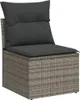vidaXL 10-tlg. Garten-Sofagarnitur mit Kissen Grau Poly Produktbild-Vorschau 4