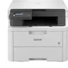 A white Brother printer with a black scanner/copier unit on top. Produktbild-Vorschau