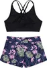 Mädchen Tankini Bikini Set Gr. 146-152 Cm Blumen Aufdruck Produktbild-Vorschau 4