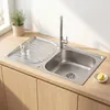 lavello da cucina in acciaio inox 72CM, destro, da incasso Anteprima dell’immagine prodotto 6