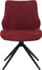 A burgundy upholstered dining chair with a black metal swivel base. Anteprima dell’immagine prodotto