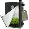 A grow tent with plants inside, with the front flap partially open. Podgląd zdjęcia produktu