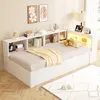 Flieks Hydraulisches Schlafsofa Holzbett 90x200cm mit Produktbild-Vorschau 3