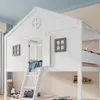Hausbett, mit Treppe, mit Fallschutz und Gitter, Zwei graue Produktbild-Vorschau 6