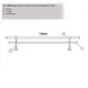 Diagram showing the components of a 120cm curtain rod. Náhled obrázku produktu
