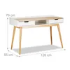 relaxdays Bureau blanc rectangulaire, piétement 4 pieds Voir les images du produit 3