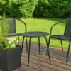 Gartenbeistelltisch - schwarz - Metall - Durchmesser 50 cm Produktbild-Vorschau 5