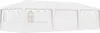 A white party tent with windows and doors, shown from the side. Produktbild-Vorschau