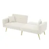 Schlafsofa 175x64cm  Samt Weiß mit Bettfunktion Tagesbett Produktbild-Vorschau 8