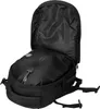 An open black backpack with its contents visible. Produktbild-Vorschau