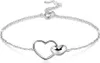 Damen Armband 925 Sterling Silber Doppel-Herz Armkette Produktbild-Vorschau 1