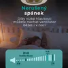 A child sleeping in a bed with text and a sound level diagram overlayed. Náhled obrázku produktu