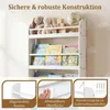 Regał dziecięcy COSTWAY, regał z 4 półkami, drewniany regał Podgląd zdjęcia produktu 7