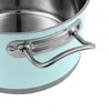 A close-up view of the handle and side of a mint-colored pot. Anteprima dell’immagine prodotto