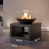 Outsunny Feuerschale Ø59 cm Feuerstelle mit Holzablage, Produktbild-Vorschau 3
