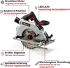 A diagram of a circular saw with callouts highlighting its features. Produktbild-Vorschau