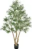 SucceBuy Albero di ulivo artificiale, 1,8 m, con vaso nero, Anteprima dell’immagine prodotto 1