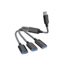 INF Redukce / rozbočovač USB-C na 3× USB Černá Náhled obrázku produktu 2