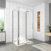 U-Duschkabine Falttür 80x195cm U-FORM Duschkabine Drehtür Produktbild-Vorschau 1