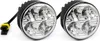 Two round LED lights with black casings and clear lenses are shown against a white background. Anteprima dell’immagine prodotto