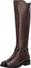 A single brown leather knee-high boot is shown against a white background. Voir les images du produit