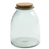 A clear glass jar with a cork lid, isolated on a white background. Produktbild-Vorschau