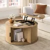 FABATO Runder Couchtisch mit Liftfunktion, geriffelter Produktbild-Vorschau 8