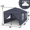 A diagram showing the dimensions of a dark grey party tent. Náhled obrázku produktu