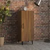 vidaXL Sideboard brun aspect chêne 34,5x34x90 cm Bois Voir les images du produit 2