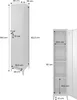 Diagrams showing the dimensions of a steel cabinet. Produktbild-Vorschau