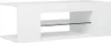 A white TV stand with a glass shelf. Produktbild-Vorschau