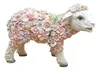 Dekofigur Schaf stehend mit Blumen Gartendeko Tierfigur Produktbild-Vorschau 2