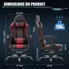Chaise gaming ergonomique, avec repose-pieds, capacité de Voir les images du produit 3