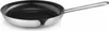 A stainless steel frying pan with a black interior, shown from a side angle on a white background. Voir les images du produit