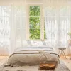 Tenda bianca in voile con ricami floreali e pizzo, tenda Anteprima dell’immagine prodotto 6