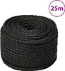vidaXL Arbeitsseil Schwarz 14 mm 25 m Polypropylen Produktbild-Vorschau 6