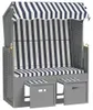 vidaXL Strandkorb mit Dach Poly Rattan und Massivholz Blau Produktbild-Vorschau 1